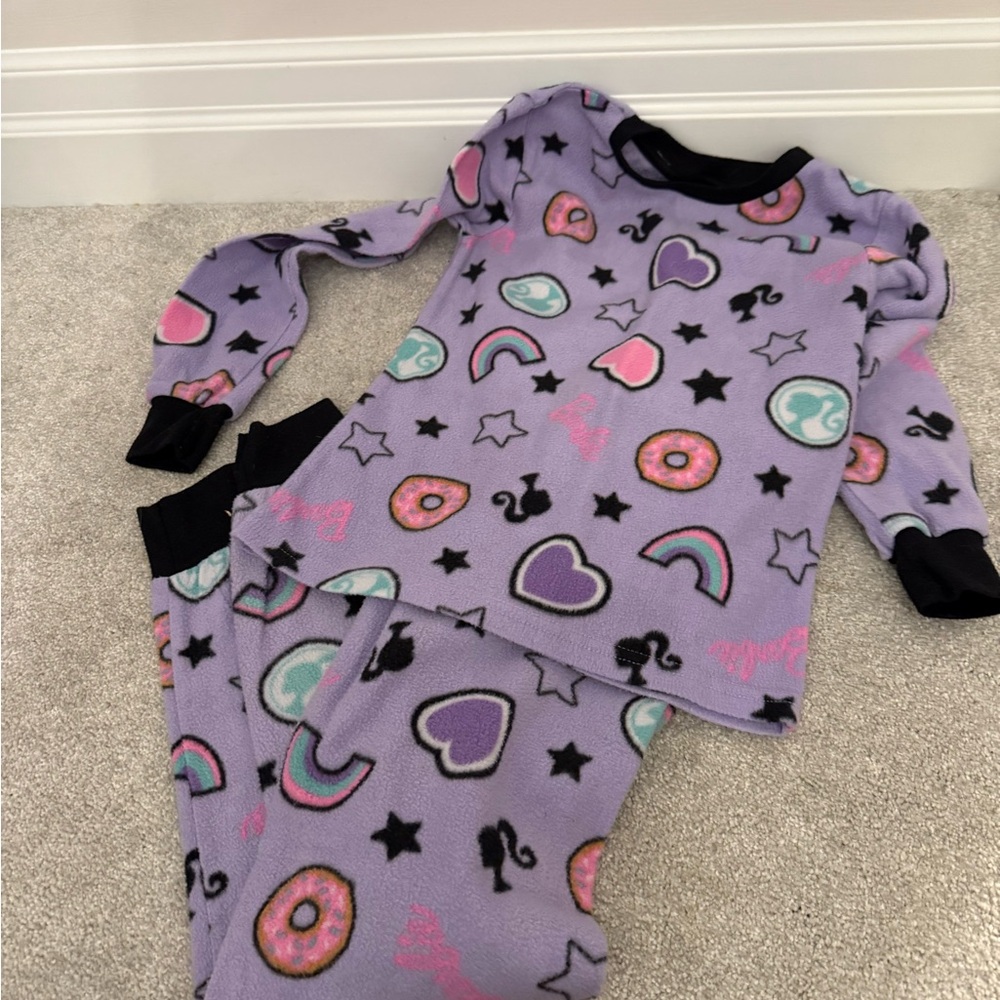 Purple Pajama Set with Fun Barbie Prints